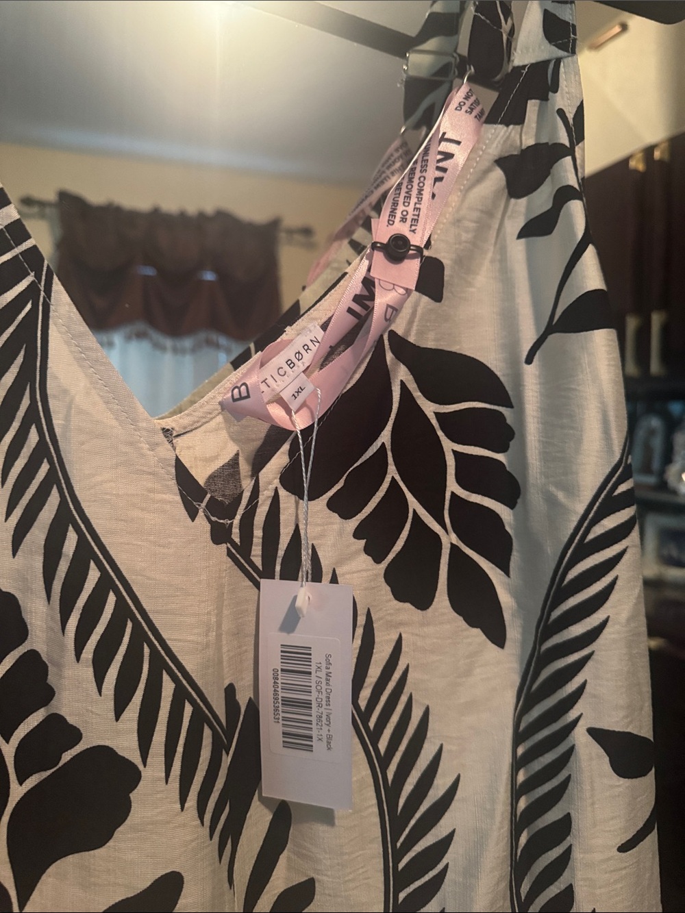 Baltic Born Sofía Maxi Dress | Ivory + Black - 1XL maxi dress - Picture 5 of 7
